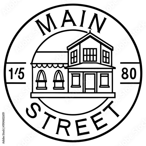 Main Street line art vector