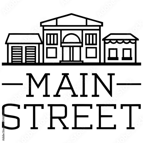 Main Street line art vector