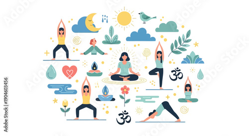 Woman Practicing Yoga Meditation Peaceful Surroundings.