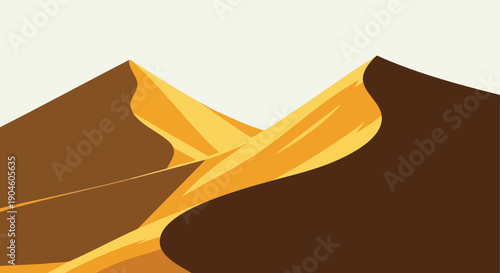 Abstract Desert Dunes Landscape. Minimalist Vector Art. Sand Texture. Natural Background.
