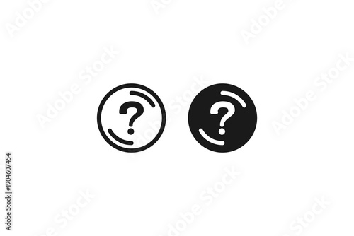 solid and outline icon of help ask question