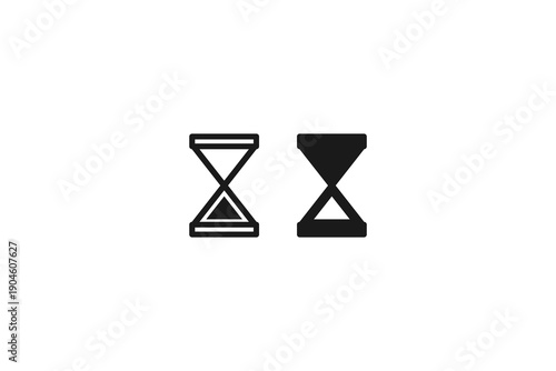 solid and outline icon of hourglass end