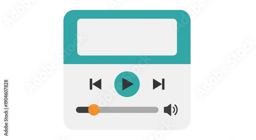 Modern Media Player Interface with Play Button and Volume Control