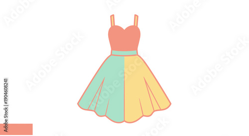 Colorful Two-Tone Dress