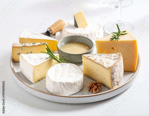 Plateau de fromages de dégustation. Generated Image. 