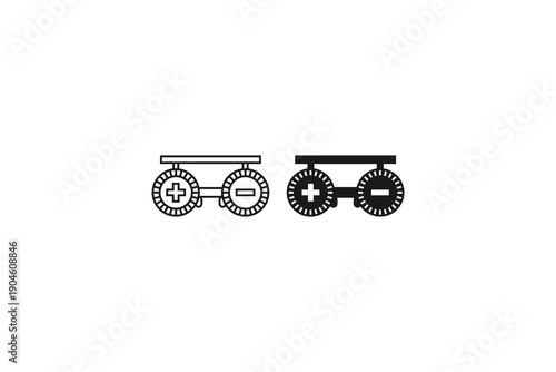 solid and outline icon of medical glasses