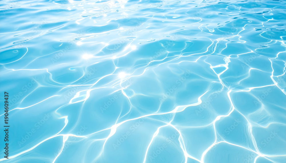 Fototapeta premium Light Blue Water with Ripples and Waves, Abstract Aqua Background Texture