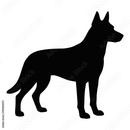 Black Silhouette on White Background