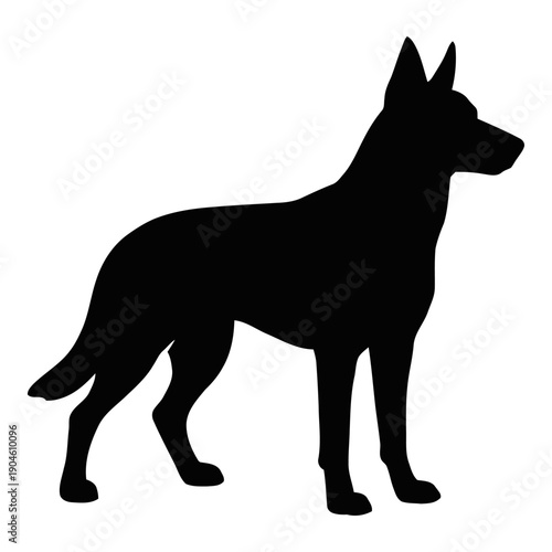 Black Silhouette Shape on White Background