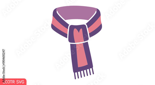 Purple and Pink Striped Scarf