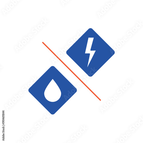 Hybrid icon, isolated on white background.