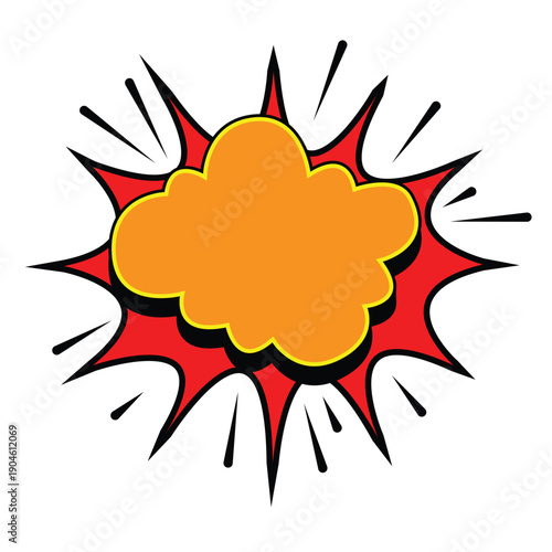 Orange Cloud Comic Effect Illustration