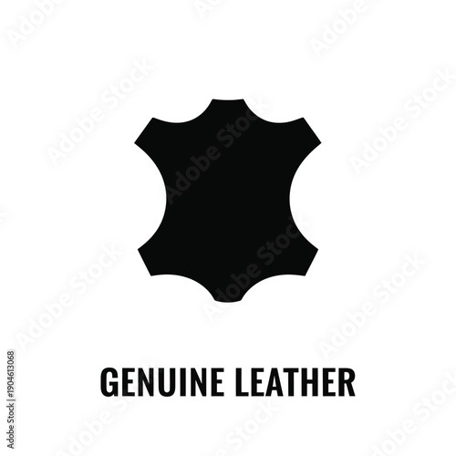 Vector illustration icon genuine leather texture with a black color and organic shape
