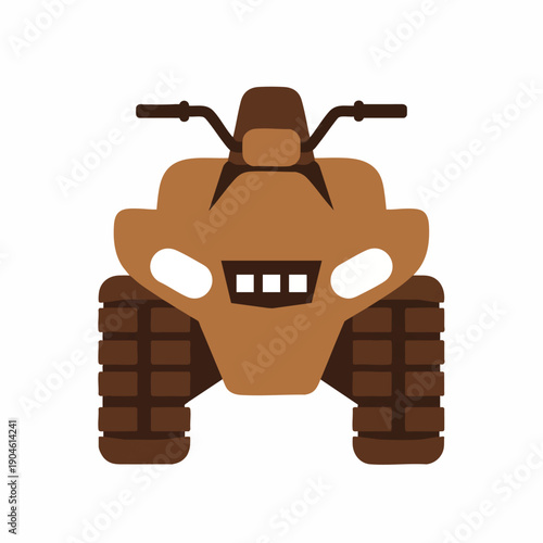 Brown ATV Quad Bike Icon Illustration