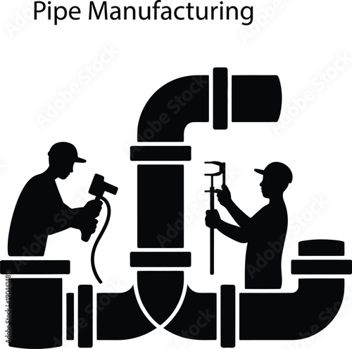 Pipe Manufacturing Industrial Workers Plumbing Factory Installation Equipment