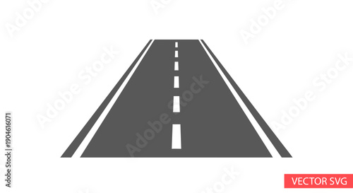 Straight Asphalt Road with Lane Markings and White Lines