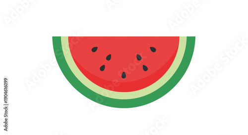 Fresh Watermelon Slice Icon with Seeds