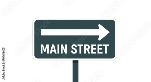 Main Street Sign - Directional Arrow
