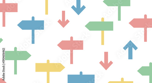 Colorful Directional Signs Pattern