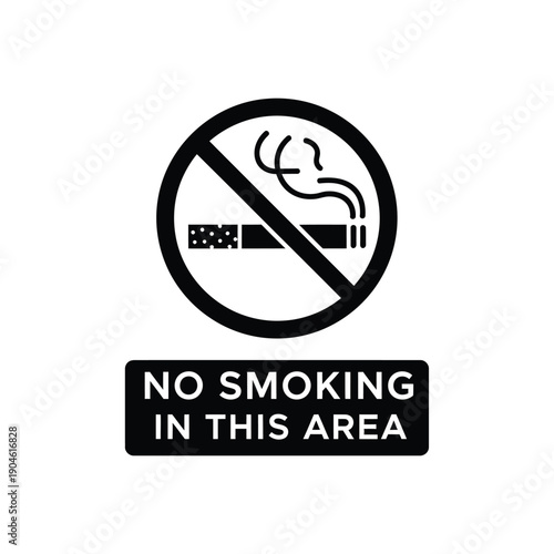 Vector illustration icon no smoking sign with a cigarette and a prohibition symbol on indicating no smoking area