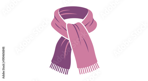 Warm Purple and Pink Scarf with Fringe