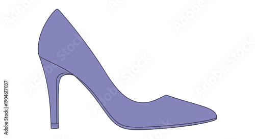 Elegant Lavender High Heel Shoe Isolated on White Background