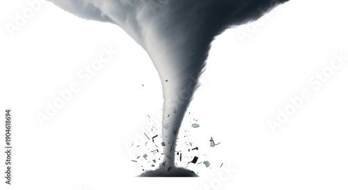 Tableau sur toile Powerful tornado PNG isolated on transparent background, destructive natural dis