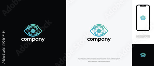 Abstract Eye Logo Design - Vision Technology Corporate Identity.