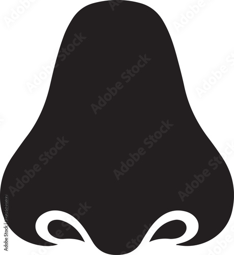 Stylized human nose icon for sense of smell, breathing, and medical concepts