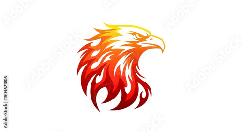 Fiery Eagle Head Illustration.