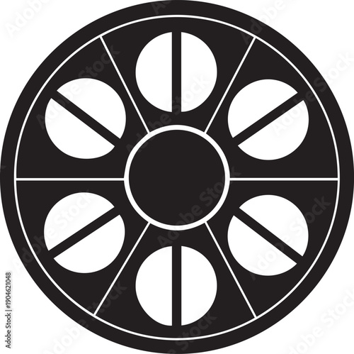 Abstract vector illustration with circular design featuring multiple segmented sections