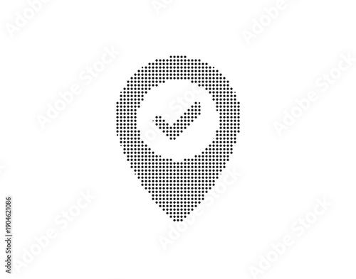 Map pin icon with checkmark symbol