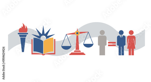 Justice, Education, Equality and Freedom Symbols