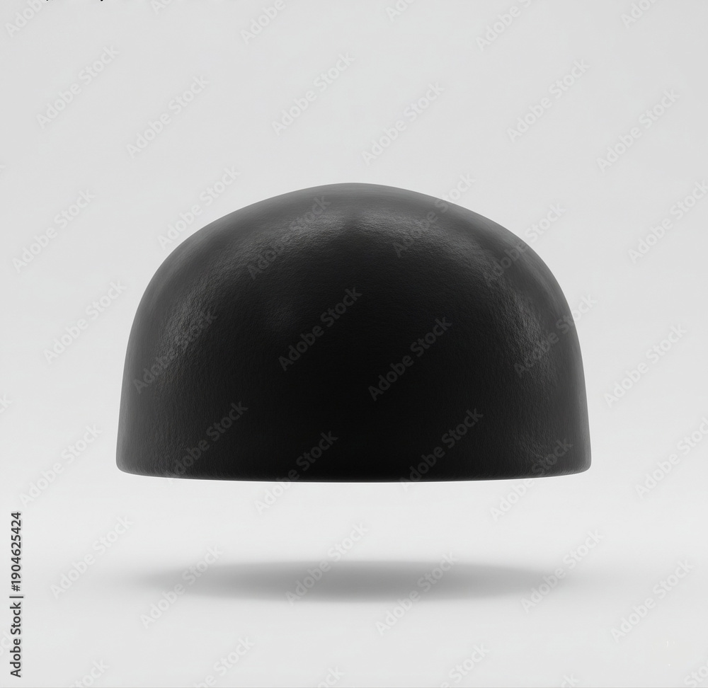 Fototapeta premium 3D minimalist black songkok or peci, traditional Southeast Asian Muslim headwear.