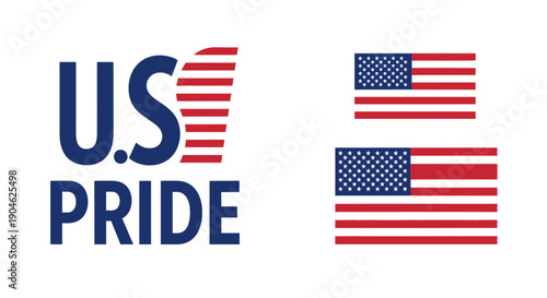US Pride Logo with American Flags