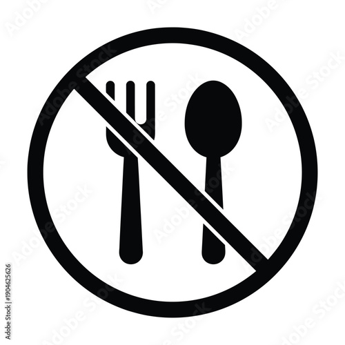 Intermittent fasting icon with spoon and fork circular arrow vector illustration