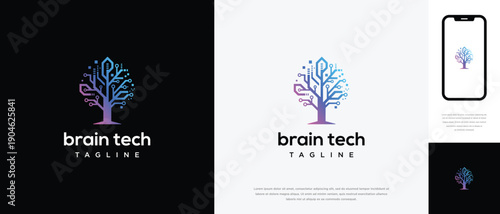 Tree Logo Technology Innovation Growth AI Digital.
