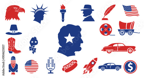 USA Symbols Icons Collection - American Culture and History