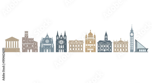 Famous Architecture Skyline Silhouette Collection