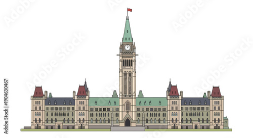 Canadian Parliament Building, Ottawa, National Landmark Facade