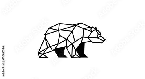 Geometric Bear Silhouette Minimalist Design.