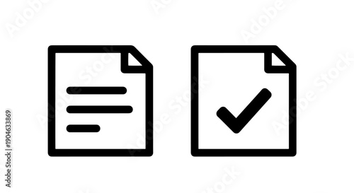 Document Icons: List and Checked Document
