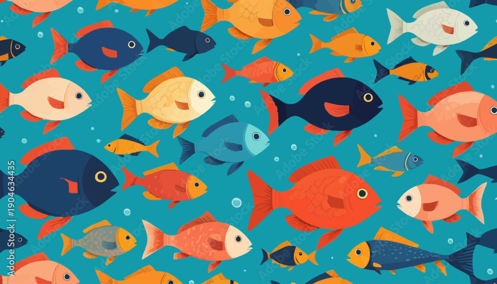 Obraz premium red fish set