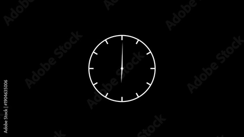 Wallpaper Mural Simple white clock face with twelve hour markers and two hands indicating a specific time on a plain black background Keywords: analog, black, clock, clock face, color, concept Torontodigital.ca