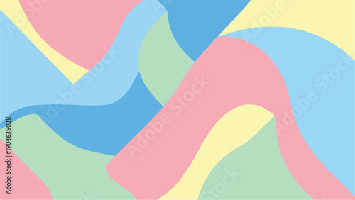 Colorful, abstract background with overlapping pastel curves