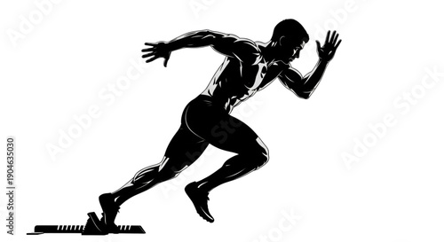 Athlete Sprinting Start Block Dynamic Motion Power Speed Motivation Sports Fitness Web Design Marketing