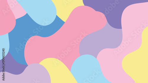 Colorful, abstract background with smooth, overlapping organic shapes