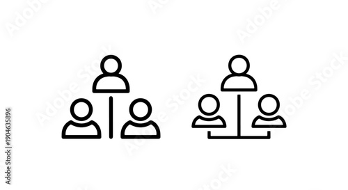 Organizational Chart Icons for Team Structure and Hierarchy