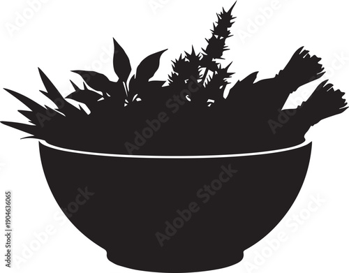 Fresh herbs in bowl