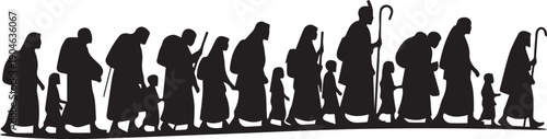 Silhouette of a pilgrimage group